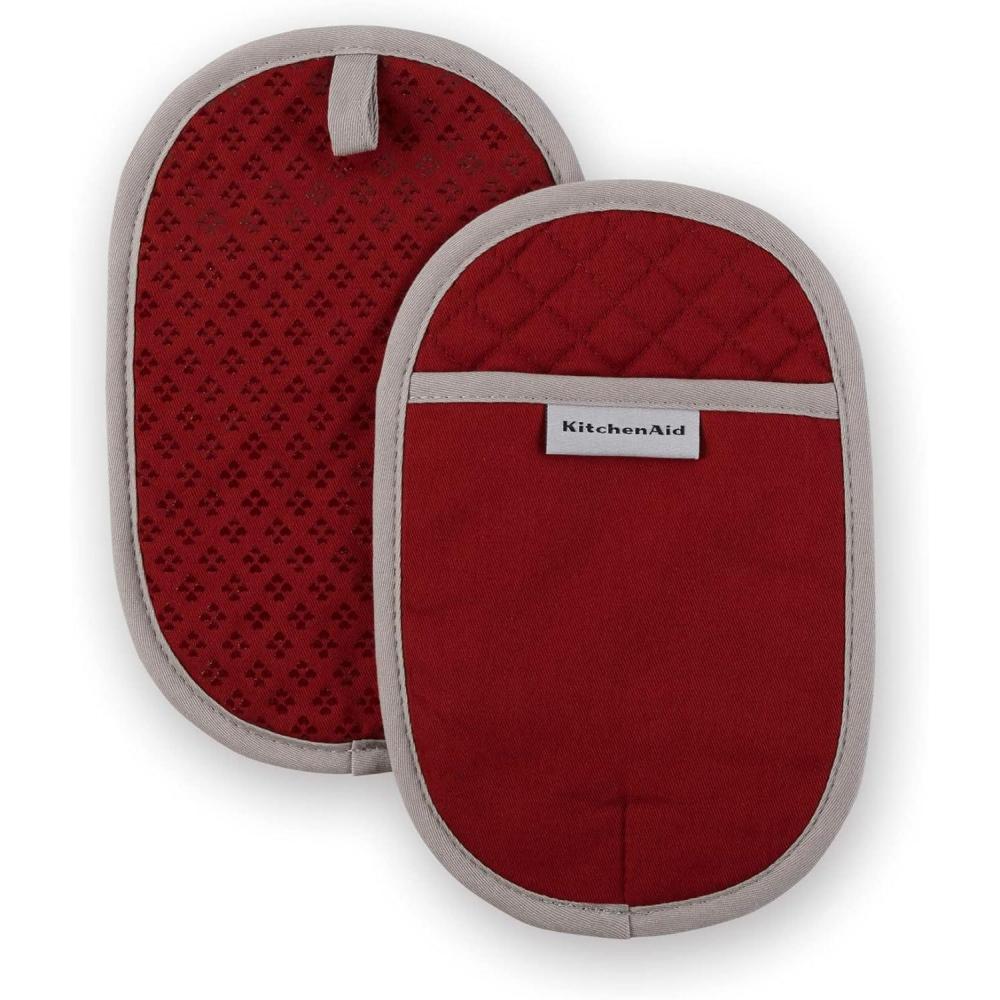 imageKitchenAid Asteroid Pot Holder 2Pack Set Aqua 65quotx10quotSmoked Paprika Red