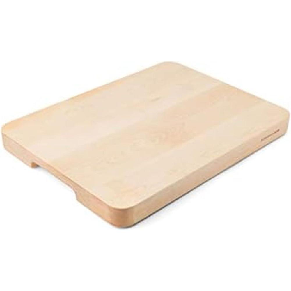 imageKitchenAid Classic Rubberwood Cutting Board with Perimeter Trench Reversible Chopping Board 8inch x 10Inch Natural158L x 12W