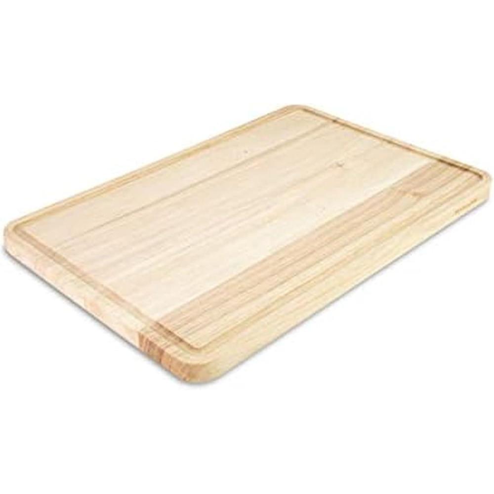 imageKitchenAid Classic Rubberwood Cutting Board with Perimeter Trench Reversible Chopping Board 8inch x 10Inch Natural181L x 12W