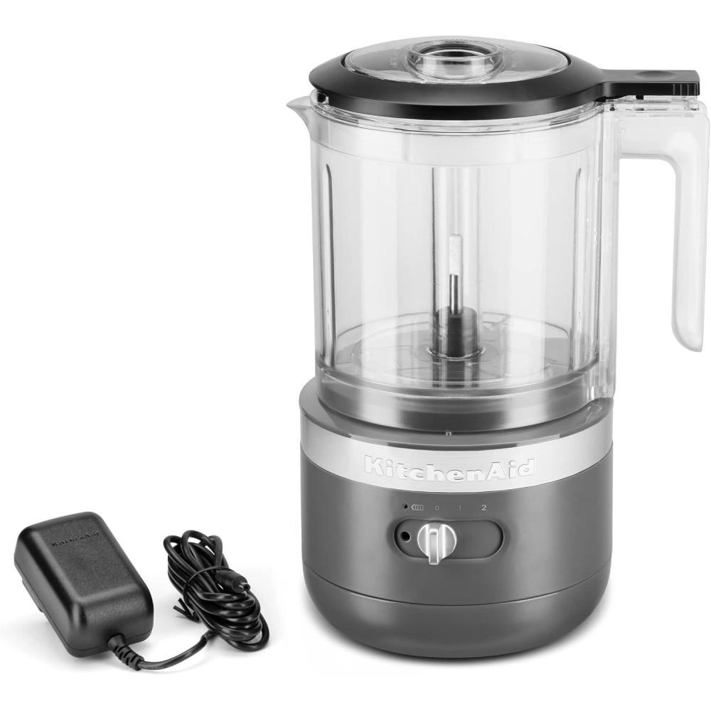 imageKitchenAid Cordless 5 Cup Food Chopper KFCB529QAC Almond CreamCharcoal Grey