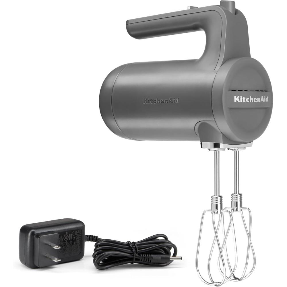 imageKitchenAid Cordless 7 Speed Hand Mixer KHMB732VB Blue VelvetMatte Charcoal Grey