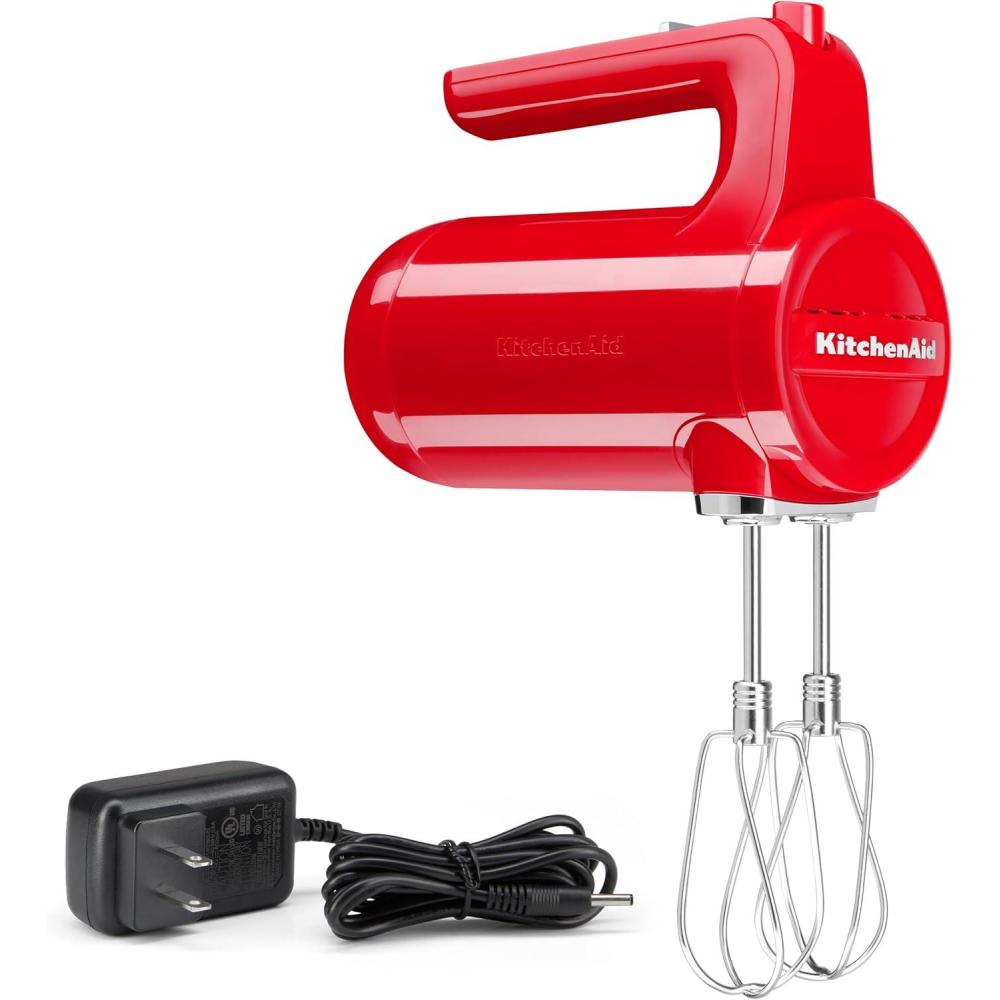 imageKitchenAid Cordless 7 Speed Hand Mixer KHMB732VB Blue VelvetPassion Red