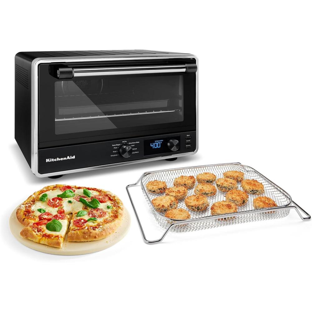 imageKitchenAid Digital Countertop Oven with Air Fry ampamp Pizza Stone KCO128BM Black Matte