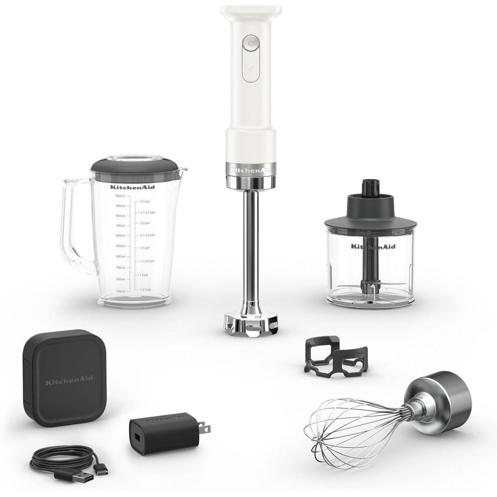 imageKitchenAid Go Cordless Hand Blender with Accessories battery included KHBRV75 Porcelain WhitePorcelain White