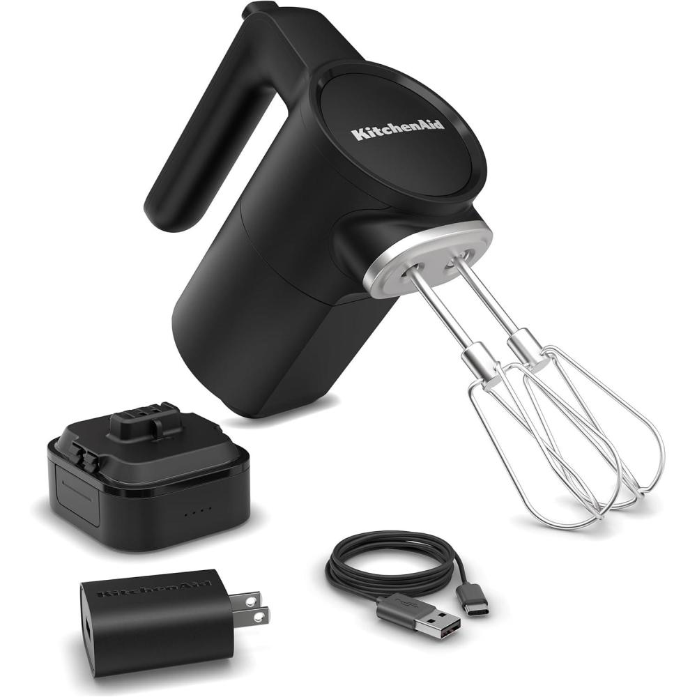 imageKitchenAid Go Cordless Hand Mixer  battery included KHMR762 Black MatteMatte Black