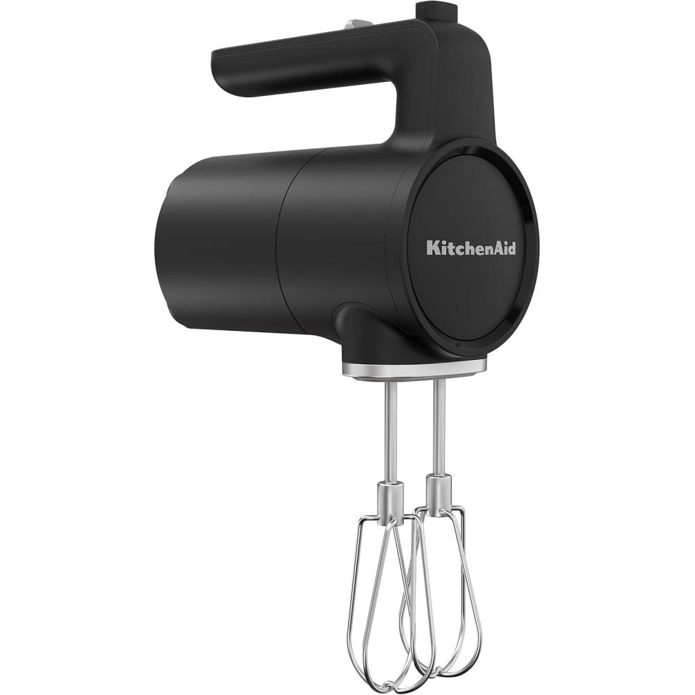 imageKitchenAid Go Cordless Hand Mixer battery sold separately KHMR700 Porcelain WhiteBlack Matte