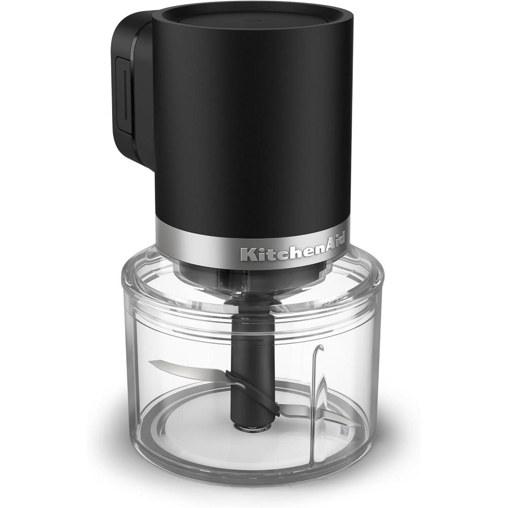 imageKitchenAid Go Cordless Top Down Chopper battery sold separately KTCR350 Porcelain WhiteBlack Matte