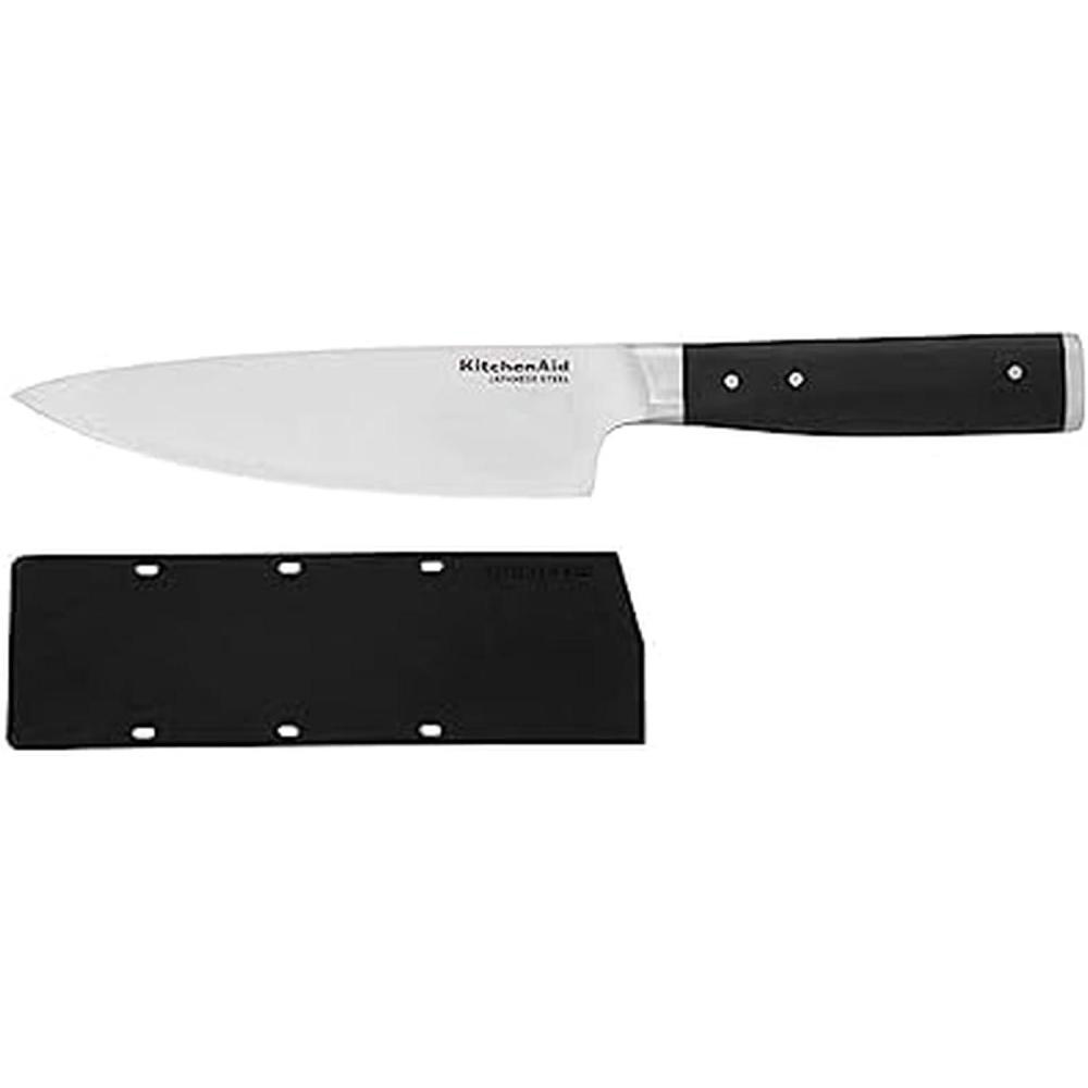 imageKitchenAid Gourmet Forged Triple Rivet Bread Knife with CustomFit Blade Cover 5inch Sharp Kitchen Knife HighCarbon Japanese Stainless Steel Blade Black6
