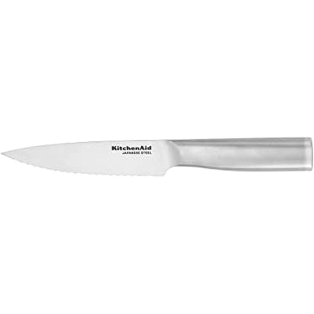 imageKitchenAid Gourmet Utility and Paring Knife Set Set with Blade Covers 2Piece Stainless Steel55Inch Serrated Utility Knife
