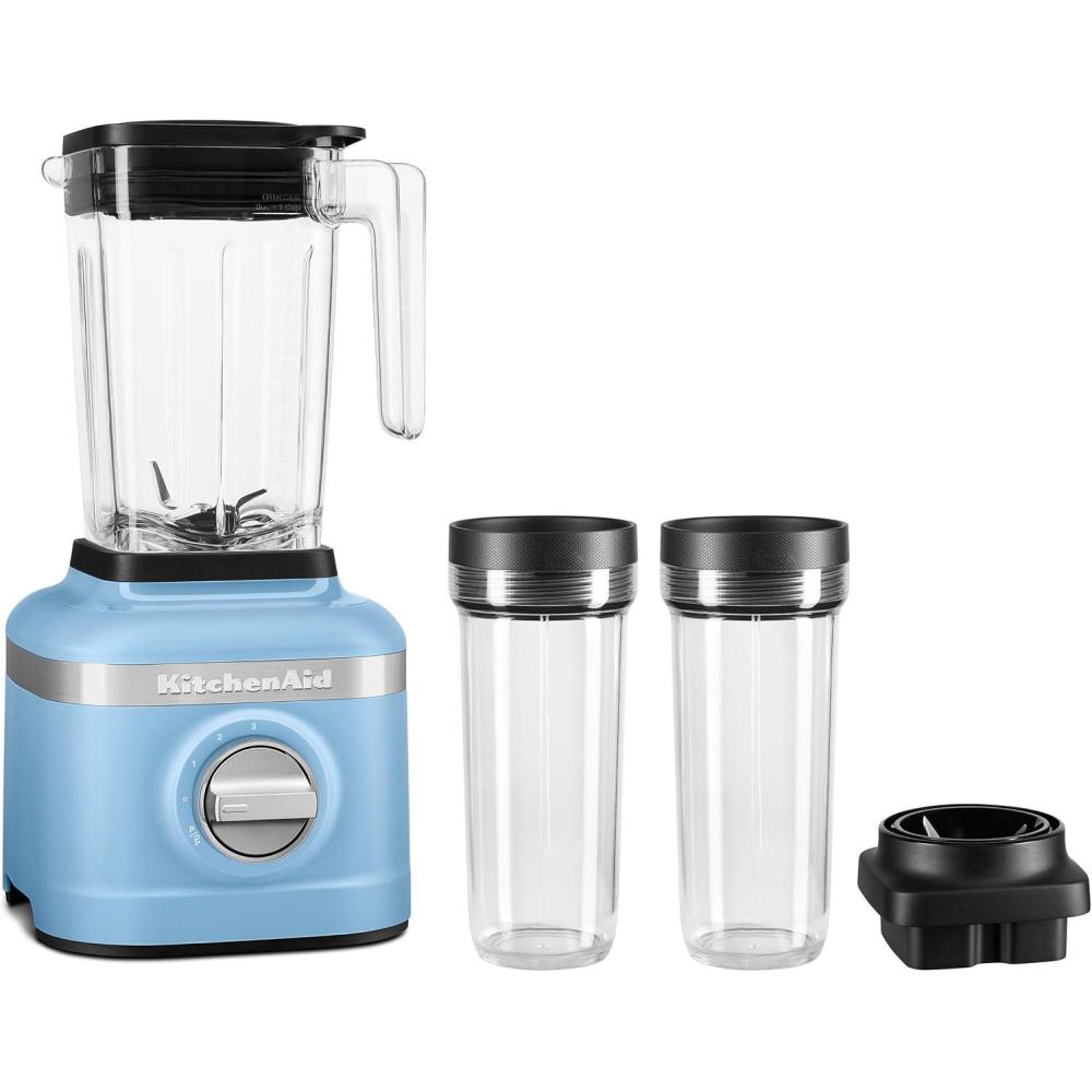 imageKitchenAid K150 3 Speed Ice Crushing Blender with 2 Personal Blender Jars KSB1332Y Blue Velvet