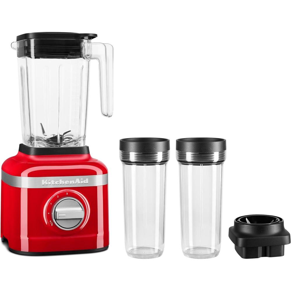 imageKitchenAid K150 3 Speed Ice Crushing Blender with 2 Personal Blender Jars  KSB1332Y  Passion Red