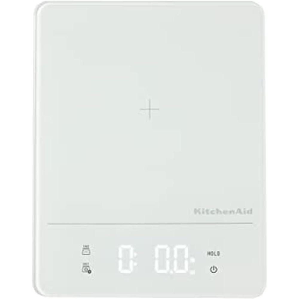 imageKitchenAid KQ913 Digital Waterproof IPx7 Kitchen and Food Scale LED readout 11 Pound Max Capacity WhiteWhite