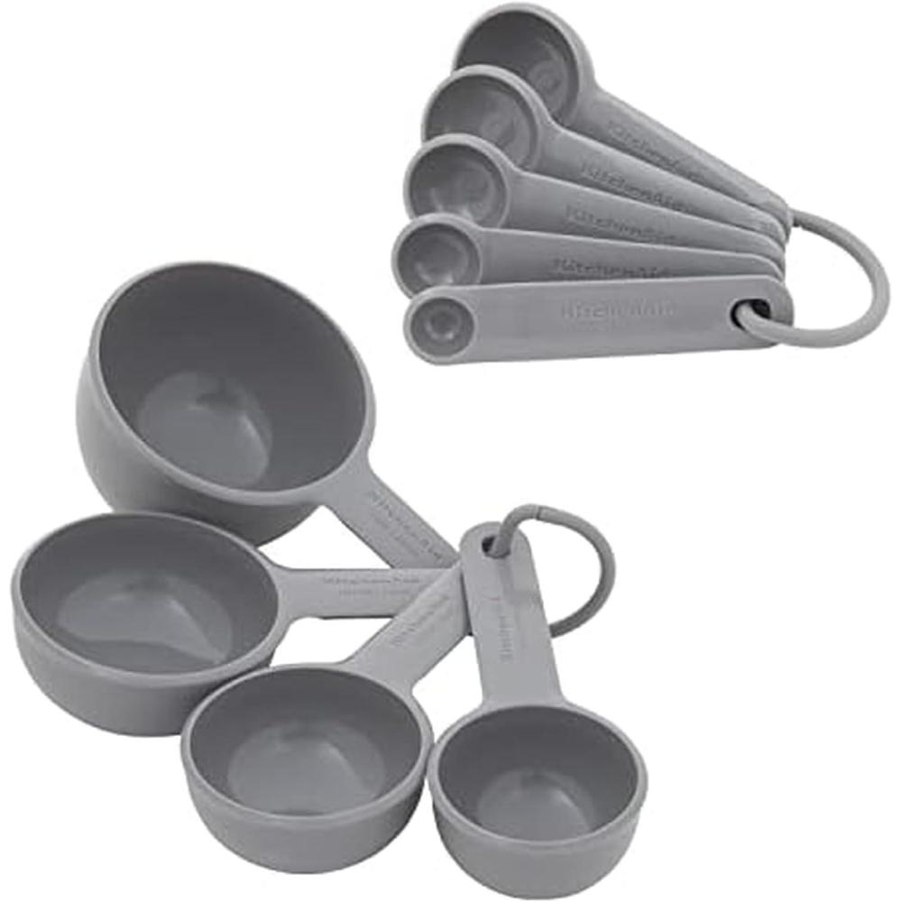imageKitchenAid Measuring Cups and Spoon Set Mineral Water 9PieceGray