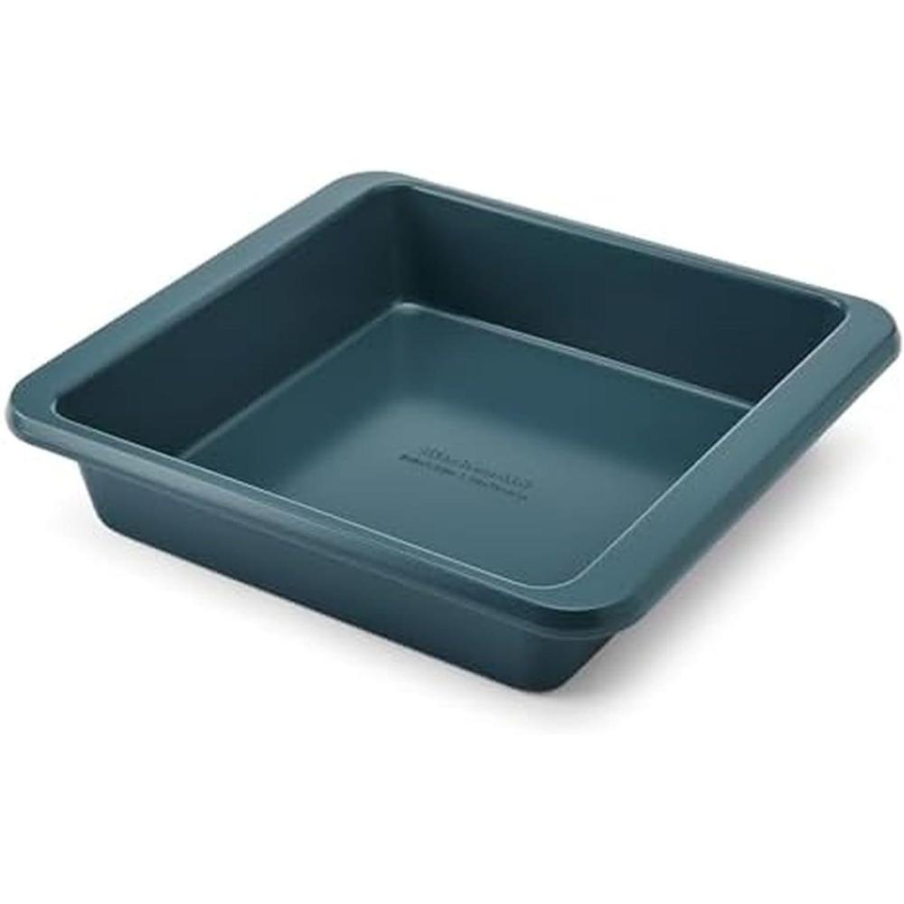 imageKitchenAid Nonstick Swiss Engineered Aluminized Steel Square Cake Pan Dishwasher Safe Pistachio 9 InchAgave