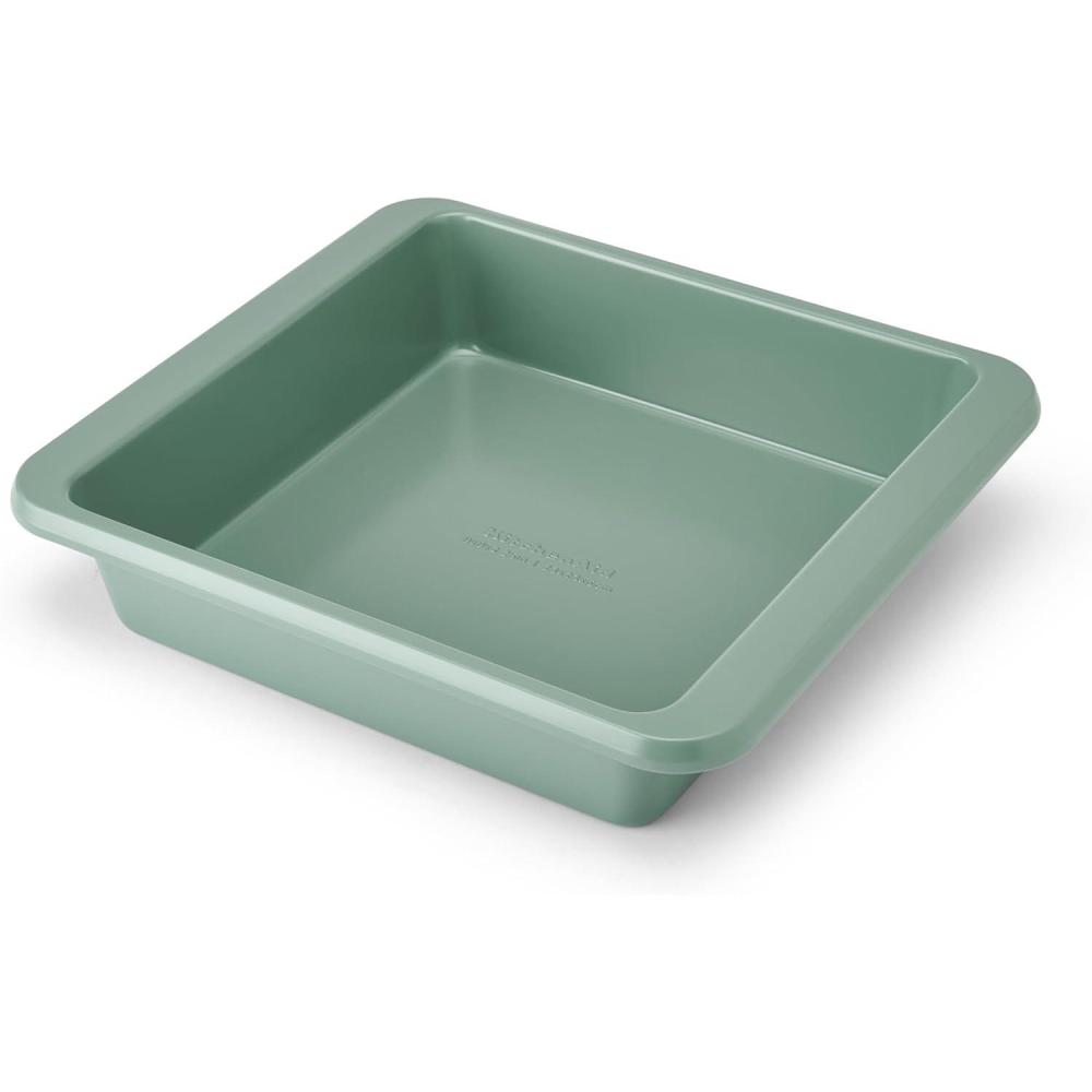 imageKitchenAid Nonstick Swiss Engineered Aluminized Steel Square Cake Pan Dishwasher Safe Pistachio 9 InchCardamom