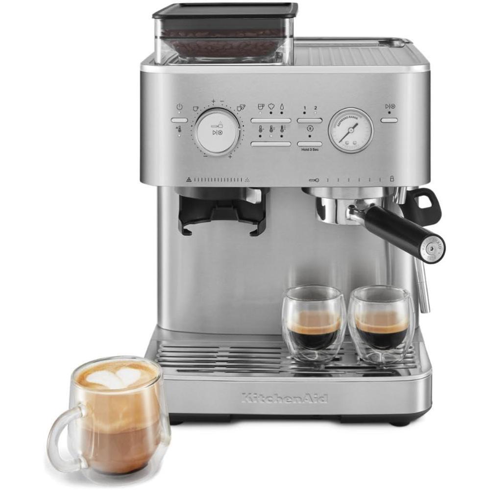 imageKitchenAid Semi Automatic Espresso Machine with Burr Grinder 25L Juniper KES6551JPBrushed Stainless Steel