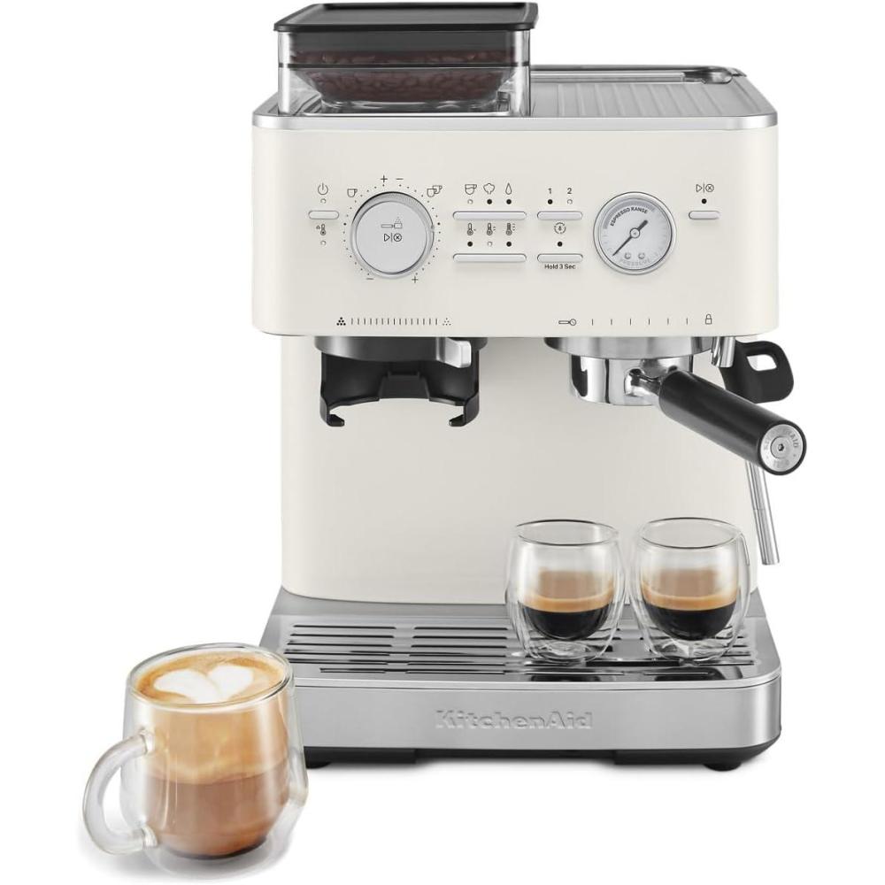imageKitchenAid Semi Automatic Espresso Machine with Burr Grinder 25L Juniper KES6551JPPorcelain White