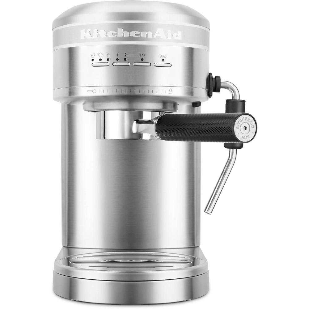 imageKitchenAid SemiAutomatic Espresso Machine and Automatic Milk Frother Attachment KES6404Brushed Stainless Steel