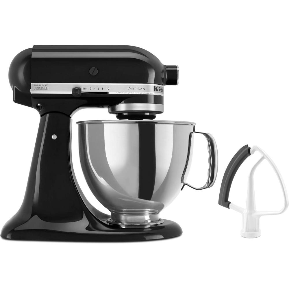 imageKitchenAid Value Bundle Artisan Series 5 Quart TiltHead Stand Mixer with Included Flex Edge Beater KSM150FEAQ Aqua SkyOnyx Black