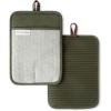 imageKITCHENAID Evergreen Design Series Herringbone Ribbed Soft Silicone Pot Holders 2Pack Set Heat Resistant up to 500F Flexible ampamp Waterproof Deep Forest Green 7quotx10quot