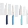 imageKitchenAid 4 Piece Chef Knife Set with Blade Covers 6 Inch Chef Knife 5 Inch Santoku 55 Inch Serrated Utility 35 Inch Paring High Carbon Japanese Steel Dried RoseBlue