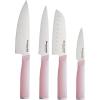 imageKitchenAid 4 Piece Chef Knife Set with Blade Covers 6 Inch Chef Knife 5 Inch Santoku 55 Inch Serrated Utility 35 Inch Paring High Carbon Japanese Steel Dried RoseDried Rose