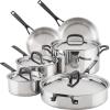imageKitchenAid 5Ply Clad Polished Stainless Steel Cookware Pots and Pans Set 10 Piece