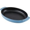 imageKitchenAid Enameled Cast Iron Au Gratin Oval Roasting Pan 25 Quart  Blue Velvet