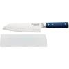imageKitchenAid Gourmet Forged Santoku CustomFit Cover Sharp Kitchen Knife HighCarbon Japanese Stainless Steel Blade 5 Inch Ink Blue