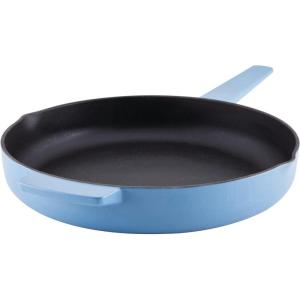 KitchenAid 48395 Seasoned Cast Iron Frying Pan/Skillet, 12 Inch – Black(Blue Velvet)