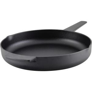 KitchenAid 48395 Seasoned Cast Iron Frying Pan/Skillet, 12 Inch – Black(Cast Iron Black)