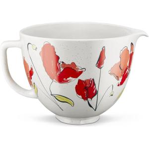 KitchenAid 5 Quart Ceramic Bowl for all 4.5-5 Quart Tilt-Head Stand Mixers KSM2CB5PPY, Poppy