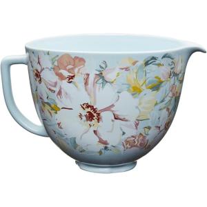 KitchenAid 5 Quart Ceramic Bowl for all 4.5-5 Quart Tilt-Head Stand Mixers KSM2CB5PWG, White Gardenia