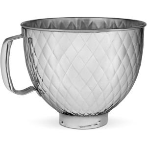 KitchenAid 5 Quart Stainless Steel Bowl for all 4.5-5 Quart Tilt-Head Stand Mixers KSM5SSBQB, Quilted Stainless