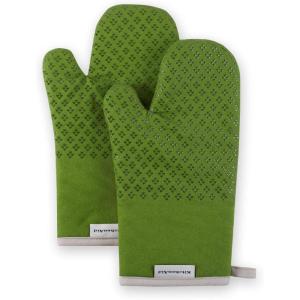 KitchenAid Asteroid Oven Mitt Set, 7″x12.5″, Aqua Sky, 2 Piece(Matcha Green)