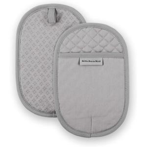 KitchenAid Asteroid Pot Holder 2-Pack Set, Aqua, 6.5″x10″(Gray)