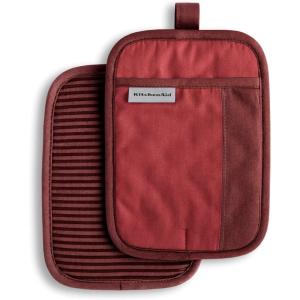 KitchenAid Beacon Two-Tone Non-Slip Pot Holder Set, Blue Velvet/Blue Heaven, 7″x10″, 2 Piece(Smoked Paprika)