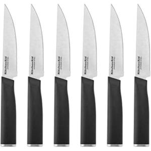 KitchenAid Classic Chef Knife with Custom-Fit Blade Cover, 8-inch, Sharp Kitchen Knife, High-Carbon Japanese Stainless Steel Blade Blade, Black(4.5-Inch)