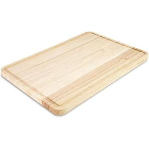 KitchenAid Classic Rubberwood Cutting Board with Perimeter Trench, Reversible Chopping Board, 8-inch x 10-Inch, Natural(18.1″L x 12″W)