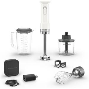 KitchenAid Go Cordless Hand Blender with Accessories – battery included, KHBRV75, Porcelain White(Porcelain White)