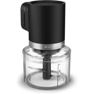 KitchenAid Go Cordless Top Down Chopper – battery sold separately, KTCR350, Porcelain White(Black Matte)