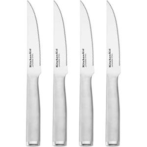 KitchenAid Gourmet Utility and Paring Knife Set Set with Blade Covers, 2-Piece, Stainless Steel(4-Piece Steak Knife Set)