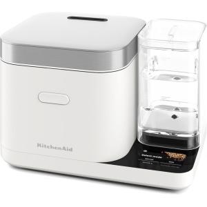 KitchenAid Grain and Rice Cooker 8 Cup with Automatically Sensing Integrated Scale + Water Tank, KGC3155, Black Matte(Porcelain White)
