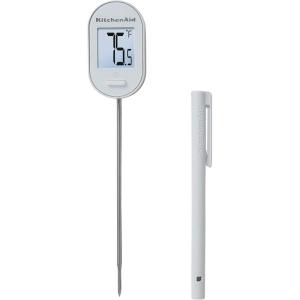 KitchenAid KQ904WH Digital Instant Read Kitchen and Food Thermometer White, Temperature Range: -40F to 482F, White(White)