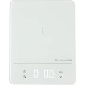 KitchenAid KQ913 Digital Waterproof (IPx7) Kitchen and Food Scale, LED readout, 11 Pound Max Capacity, White(White)