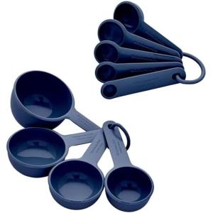 KitchenAid Measuring Cups and Spoon Set, Mineral Water, 9-Piece(Ink Blue)