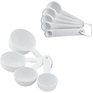 KitchenAid Measuring Cups and Spoon Set, Mineral Water, 9-Piece(White)