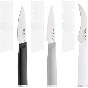 KitchenAid Paring High Carbon Stainless Steel Kitchen Knife Set, Razor-Sharp Blades, 3 Piece, Multicolored(Multicolor)