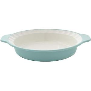 KitchenAid Pie Plate Vitrified Stoneware, 10.83in 12.52in 2.17in, Blue Velvet(Aqua Sky)
