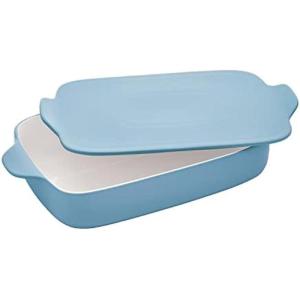 KitchenAid Rectangular Baker with Lid Vitrified Stoneware, 9in 13in 2.5in, Blue Velvet(Blue Velvet)